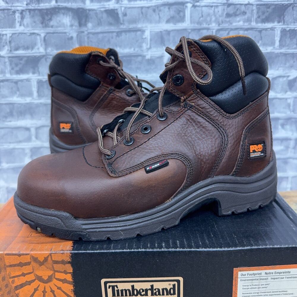 Timberland Pro Titan 6" Composite Toe Camel Brown Boot 50508 Mens Size 7.5 W/L
